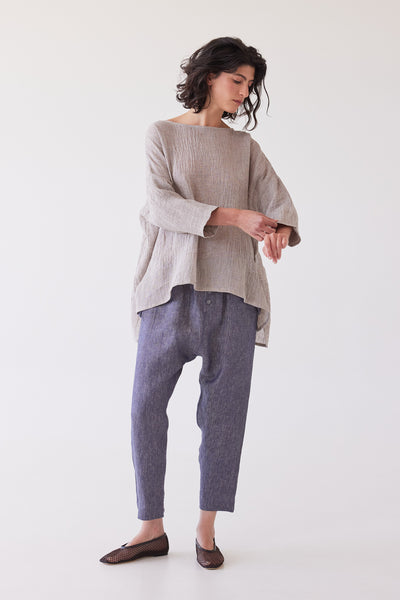 Eva's Sunday - Harry Relaxed Top - Stone Gauze