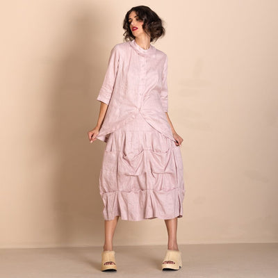Megan Salmon - Linen Smock Skirt - Blush