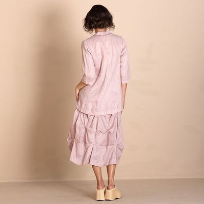 Megan Salmon - Linen Smock Skirt - Blush