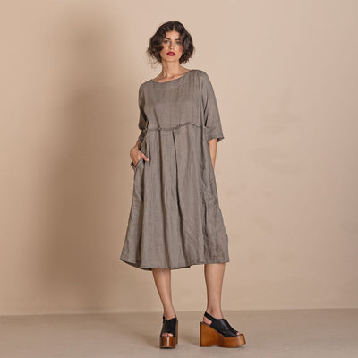 Megan Salmon - Linen Molly Dress - Taupe