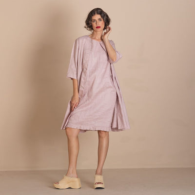 Megan Salmon - Linen Pleat Marchant Coat - Blush