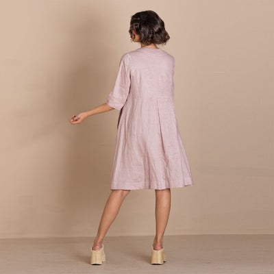 Megan Salmon - Linen Pleat Marchant Coat - Blush