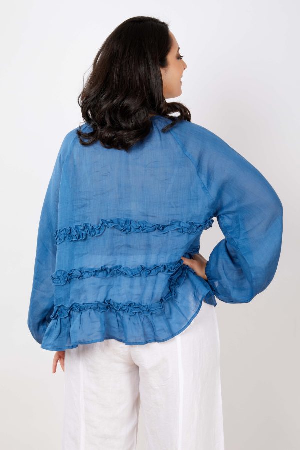 JJ Sisters - Silk Linen Top - Petrole