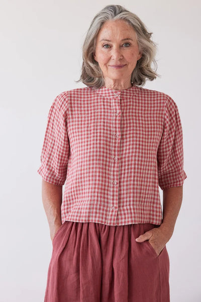 Eva's Sunday - Loretta Reversible Top - Burnt Sienna Gingham