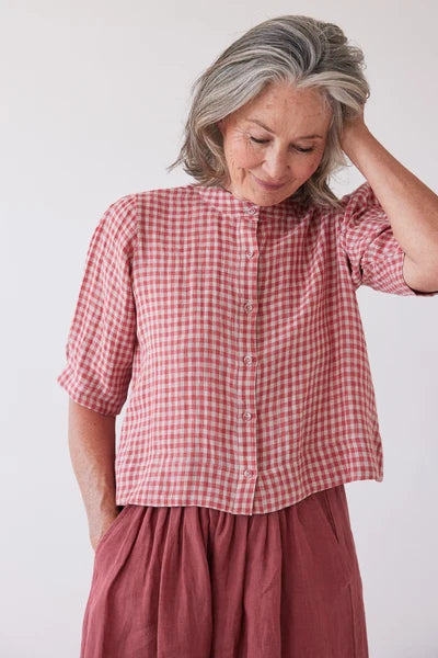 Eva's Sunday - Loretta Reversible Top - Burnt Sienna Gingham