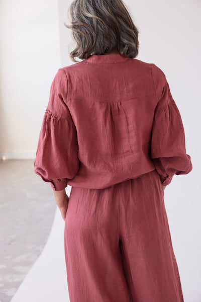 Eva's Sunday - Maddison Long Sleeve Blouse - Burnt Sienna