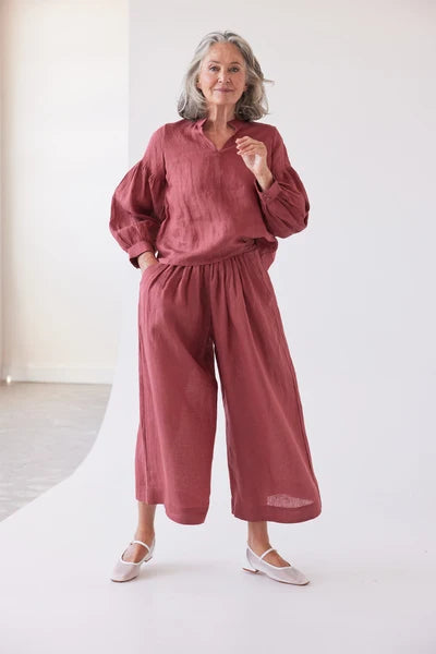 Eva's Sunday - Maddison Long Sleeve Blouse - Burnt Sienna
