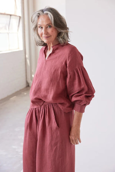 Eva's Sunday - Maddison Long Sleeve Blouse - Burnt Sienna