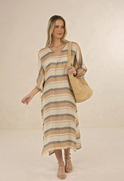 Humidity Lifestyle - Praiano Midi Kaftan - Stripe
