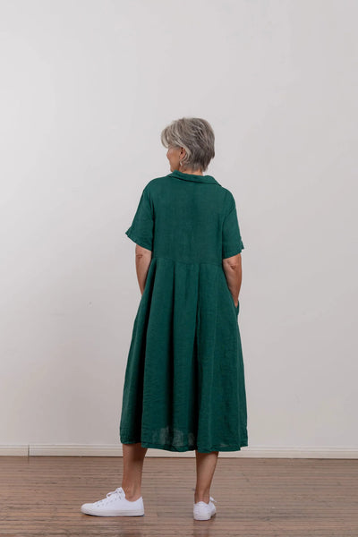 Montaigne - Vianne linen day dress - 221118 Teal