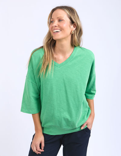 Elm - Mazie Vee Neck - Green