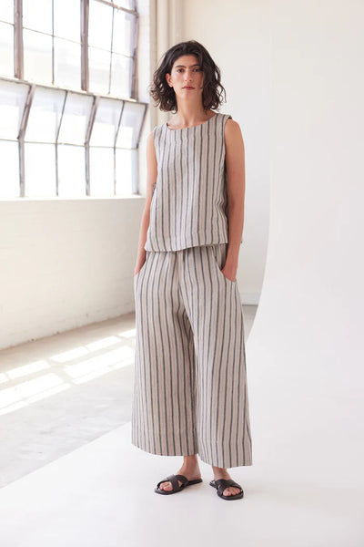 Eva's Sunday Oliver Pull On Pant - Navy Stripe