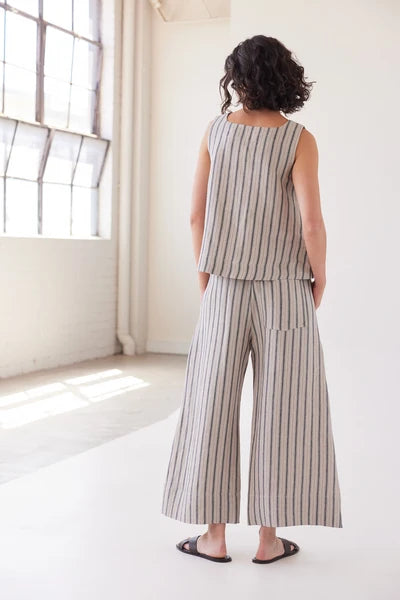 Eva's Sunday Oliver Pull On Pant - Navy Stripe