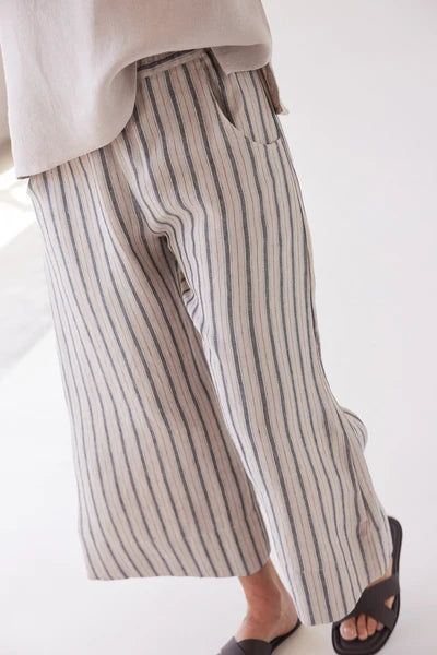 Eva's Sunday Oliver Pull On Pant - Navy Stripe
