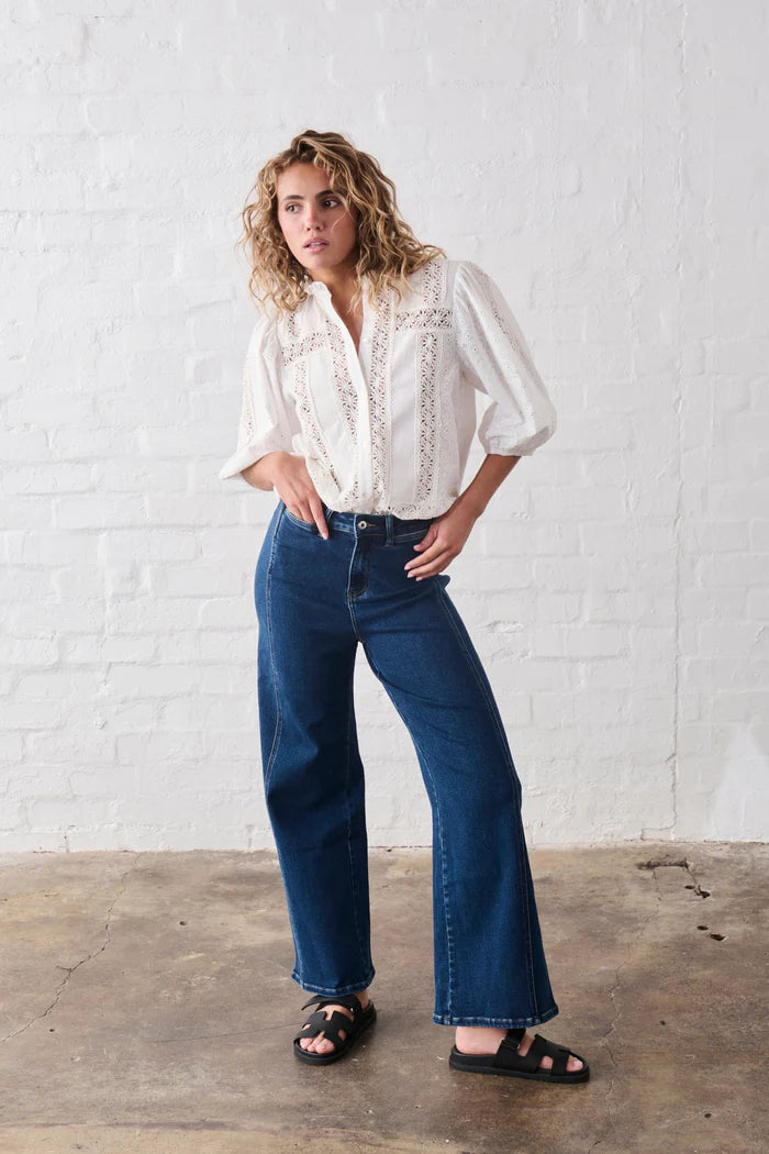 Kireina - Palazzo Jean - Mid Wash Blue - KSP250028