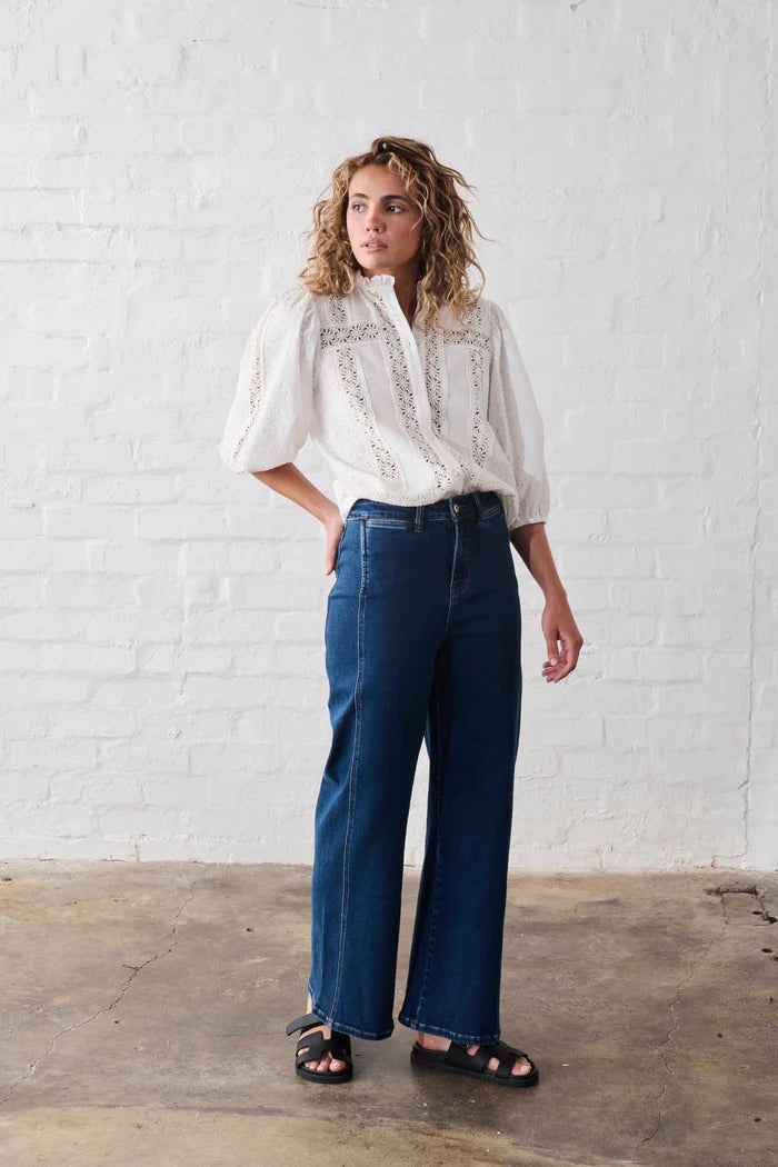 Kireina - Palazzo Jean - Mid Wash Blue - KSP250028