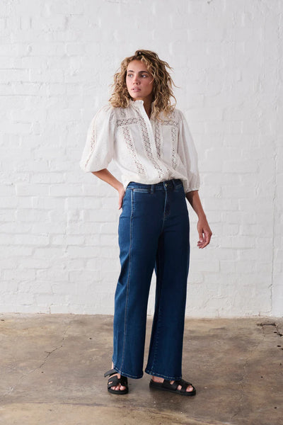 Kireina - Palazzo Jean - Mid Wash Blue - KSP250028