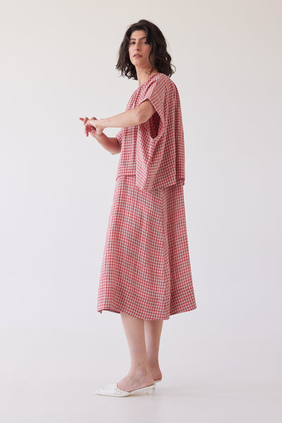 Eva's Sunday - Poppy Layering Top - Burnt Sienna Gingham