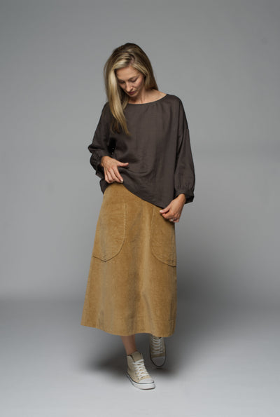 Muse - Prada Skirt - Camel