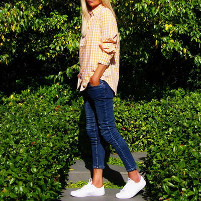 Who's Charlie - Riley Gingham Shirt - Mandarin