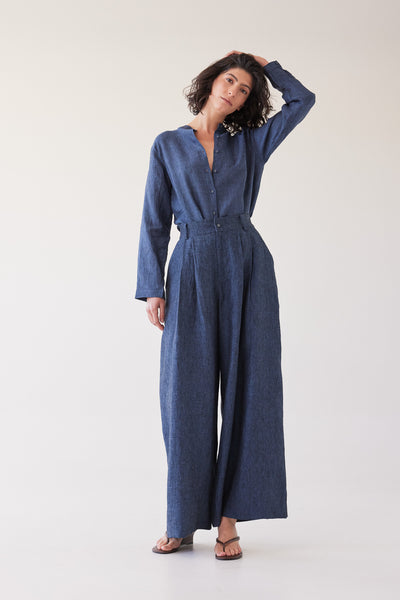 Eva's Sunday - Sawyer Long Sleeve Shirt - Navy