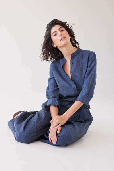 Eva's Sunday - Sawyer Long Sleeve Shirt - Navy