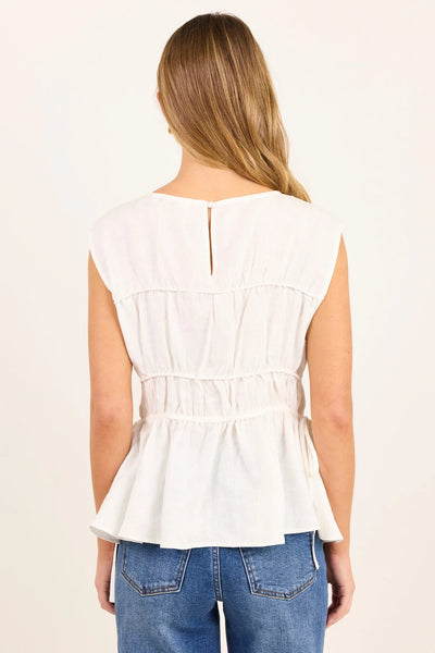 Stories To Be Told - Context Linen Sleeveless Top - Ivory