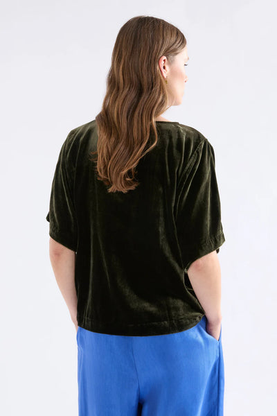 Elk - Suuri Gathered Top - Deep Olive
