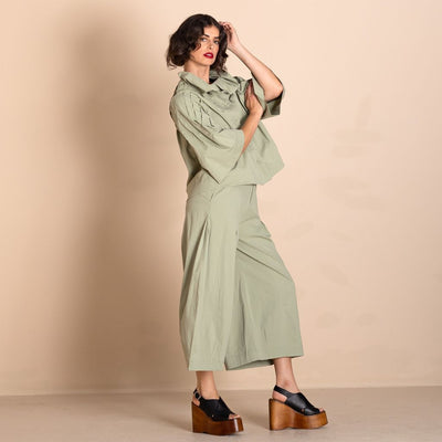 Megan Salmon - Tabinet Giselle Pant - Pistachio