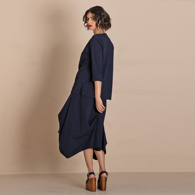 Megan Salmon - Tabinet Origami Skirt - Navy