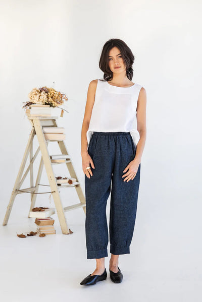 Eva's Sunday - Tabitha Pant - Navy - ESP240-NAVY