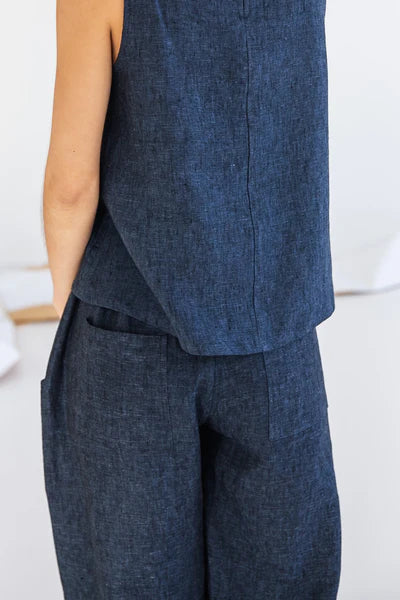 Eva's Sunday - Tabitha Pant - Navy - ESP240-NAVY