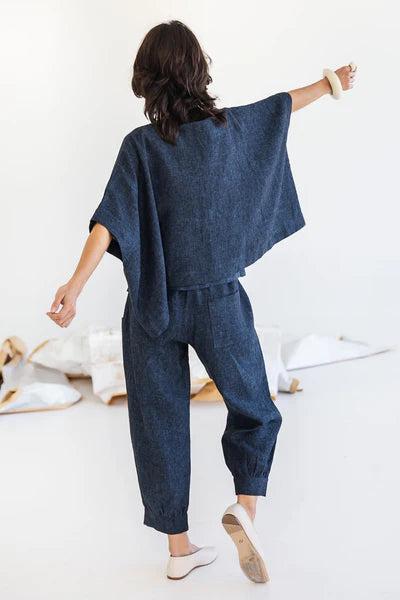 Eva's Sunday - Tabitha Pant - Navy - ESP240-NAVY