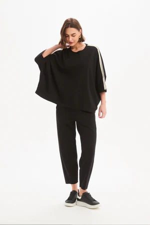 Tirelli - Oversized 3/4 Stripe Sleeve Tee