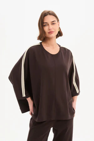 Tirelli - Oversized 3/4 Stripe Sleeve Tee