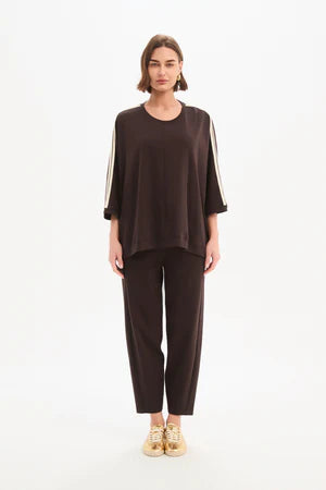 Tirelli - Oversized 3/4 Stripe Sleeve Tee