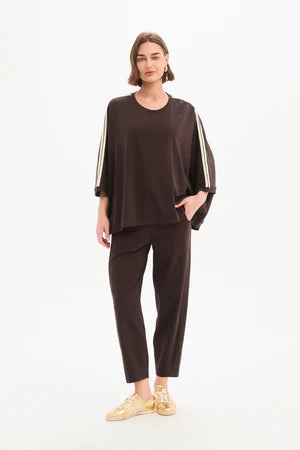 Tirelli - Oversized 3/4 Stripe Sleeve Tee