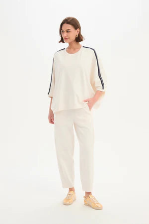 Tirelli - Oversized 3/4 Stripe Sleeve Tee