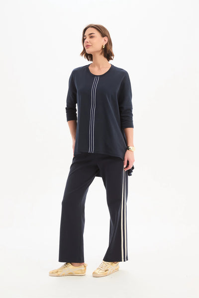 Tirelli - Stripe front 3/4 sleeve Tee