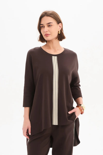 Tirelli - Stripe front 3/4 sleeve Tee