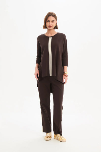 Tirelli - Stripe front 3/4 sleeve Tee