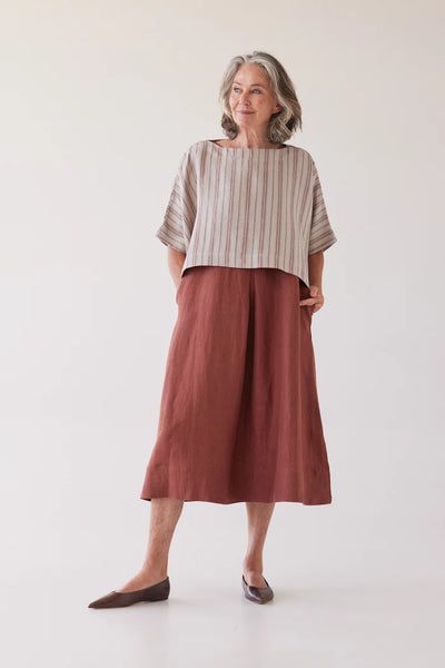 Eva's Sunday - Tommy Layering Top - Brick Stripe