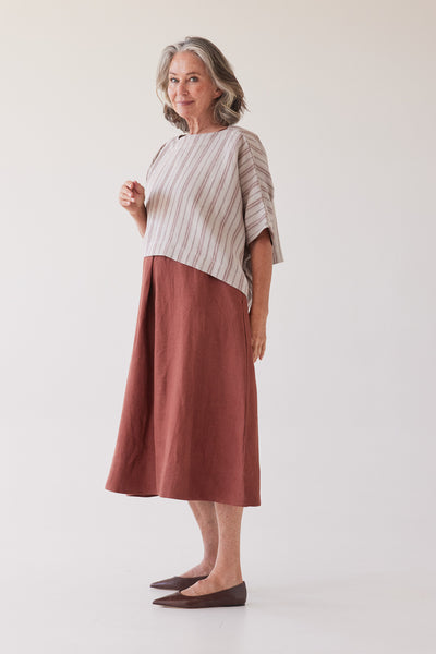Eva's Sunday - Tommy Layering Top - Brick Stripe