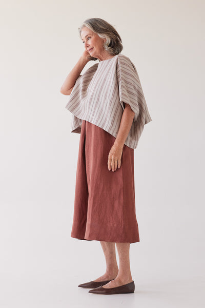 Eva's Sunday - Tommy Layering Top - Brick Stripe