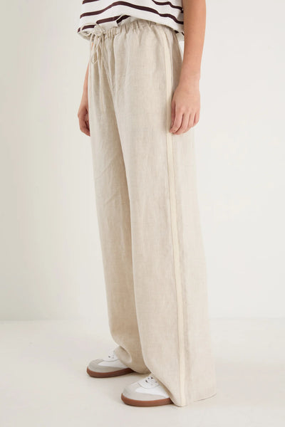 Stories to be Told - Townie Side Stripe Elastic Waist Pants - Natural - 153013