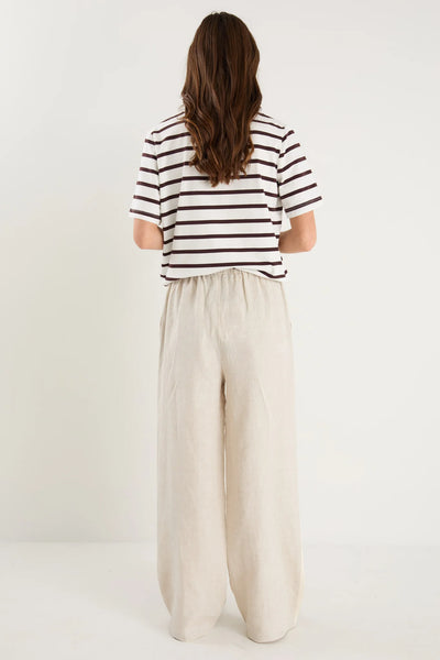 Stories to be Told - Townie Side Stripe Elastic Waist Pants - Natural - 153013