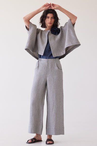 Eva's Sunday - Tussie Capelet - Chambray Stripe