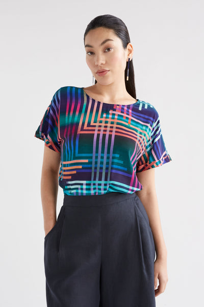 Elk The Label - Eryn Top - Navy Lighten Print