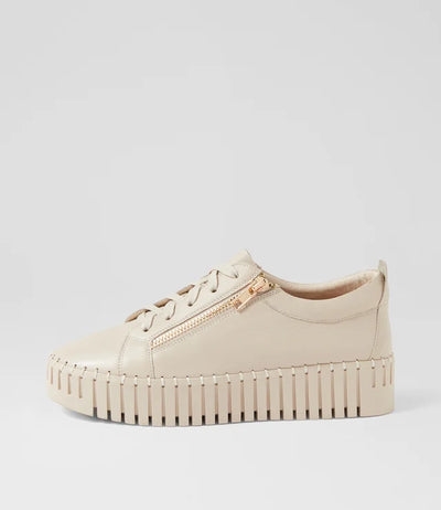 Django & Juliette - Bump Leather Sneaker - Vanilla