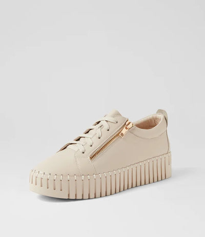Django & Juliette - Bump Leather Sneaker - Vanilla